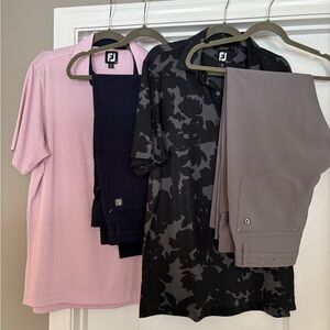 FootJoy Pink, Black, and Gray Men's Polos